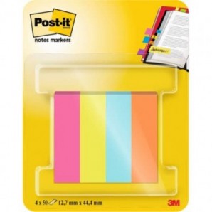 Segnapagina removibili in carta Poptimistic 15x50 mm Conf. 4 blocch. da 50 ff Post-it® assortiti - 670-4-POP