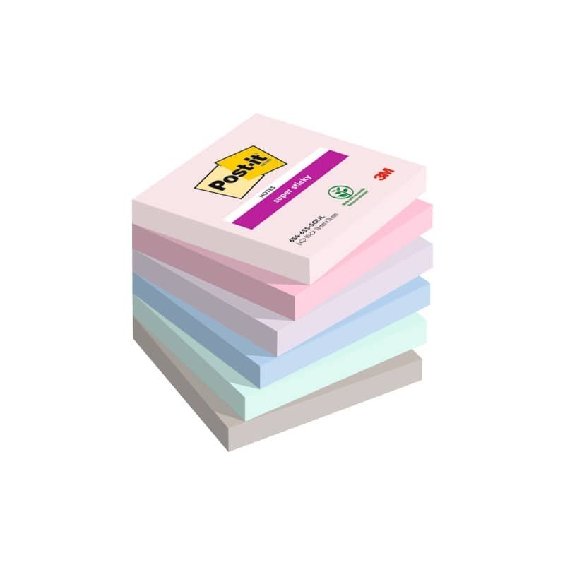 Foglietti Post-it® Super Sticky Soulful conf. 6 blocchetti da 90 ff - 76x76 mm - 654-6SS-SOUL