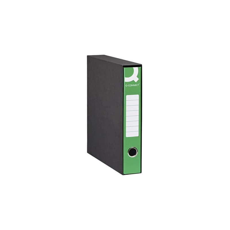 Registratore commerciale con custodia Q-Connect dorso 5 cm - 23x30 cm - verde scuro - Q/COMM5VE