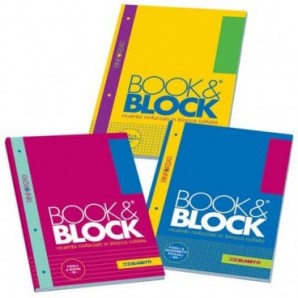 Blocco 40 ff A4 collato lato lungo - forati e rinforzati - 80 gr/mq Blasetti Blocco Book & Block quadretto 4M - 5721