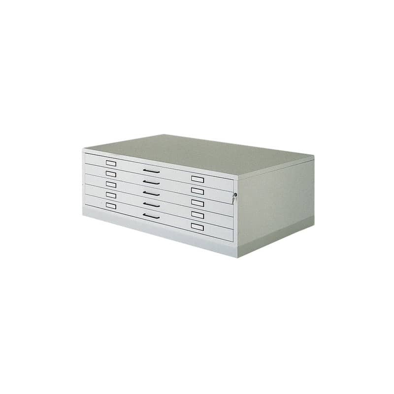 Cassettiera orizzontale in metallo a 5 cassetti Tecnostyl A0 bianco - 140x96,5x55 cm - A0/5
