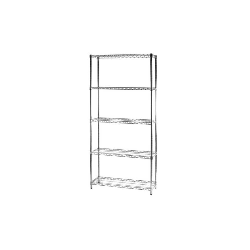 Scaffale cinque ripiani d'acciaio cromato Serena Group Archimede 90x35xH.200 cm - 5X359020