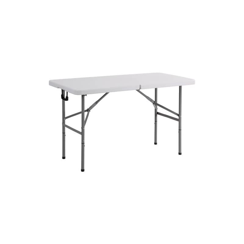 Tavolo rettangolare pieghevole Serena Group in polietilene bianco e base nera 122x61xH.74 cm - CZ122F