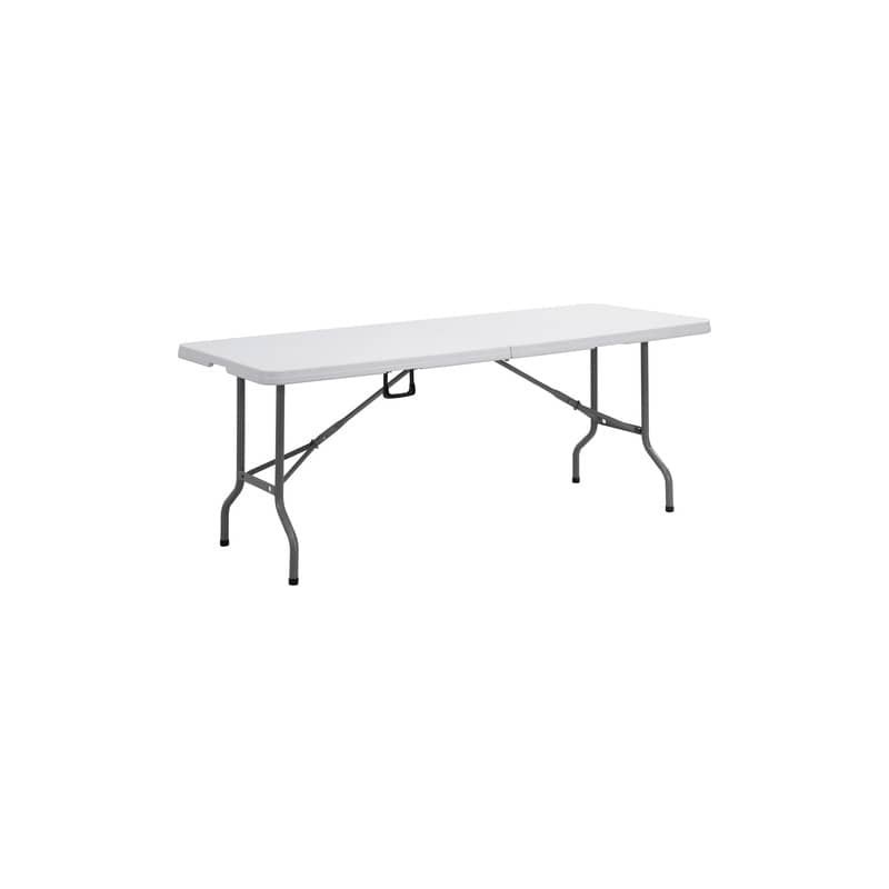 Tavolo rettangolare pieghevole Serena Group in polietilene bianco e base nera 183x76xH.74 cm - CZ183F