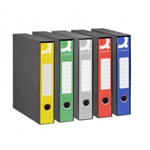 Registratore commerciale con custodia Q-Connect dorso 5 cm - 28,5x31,3 cm - grigio RQ-CON-U5GR