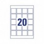 Etichette adesive Avery in carta bianca coprente per stampa QR code 20 et/foglio 45x45 mm -conf. 25 fogli L7121-25