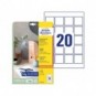 Etichette adesive Avery in carta bianca coprente per stampa QR code 20 et/foglio 45x45 mm -conf. 25 fogli L7121-25