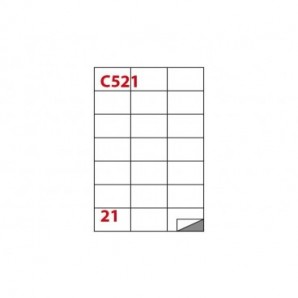Etichette bianche permanenti Copiatabu C521 laser/inkjet - 21 et./foglio - conf. 100 fogli Markin 70x42,43 mm