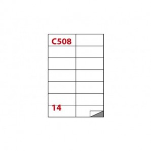 Etichette bianche permanenti Copiatabu C508 laser/inkjet - 14 et./foglio - conf. 100 fogli Markin 105x42,43 mm -