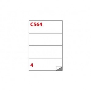 Etichette bianche permanenti Copiatabu C564 laaser/inkjet - 4 et./foglio - conf. 100 fogli Markin 210x74,25 mm