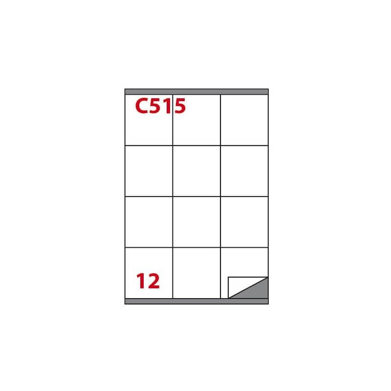 Etichette bianche permanenti Copiatabu C515 laser/Inkjet - 12 et./foglio - conf 100 fogli Markin 70x72 mm - X210C515