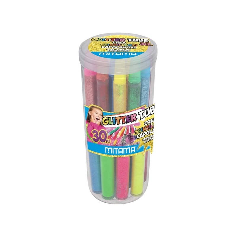 Colla Glitter in tubo - Mitama formati e colori assortiti - conf. 25 pezzi 62861