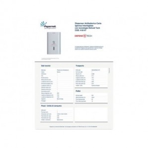 Dispenser antibatterico per carta igienica interfogliata Defend Tech - 26,5x16,5x13,5 cm Papernet bianco