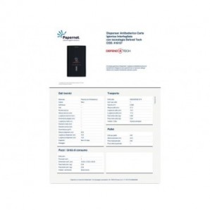 Dispenser antibatterico per carta igienica interfogliata Defend Tech - 26,5x16,5x13,5 cm Papernet nero - 416157