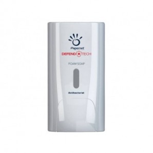 Dispenser antibatterico per sapone in schiuma Papernet Defend Tech bianco 22 x 11,6 x 13,9 cm - capacità 0,5 L - 416150