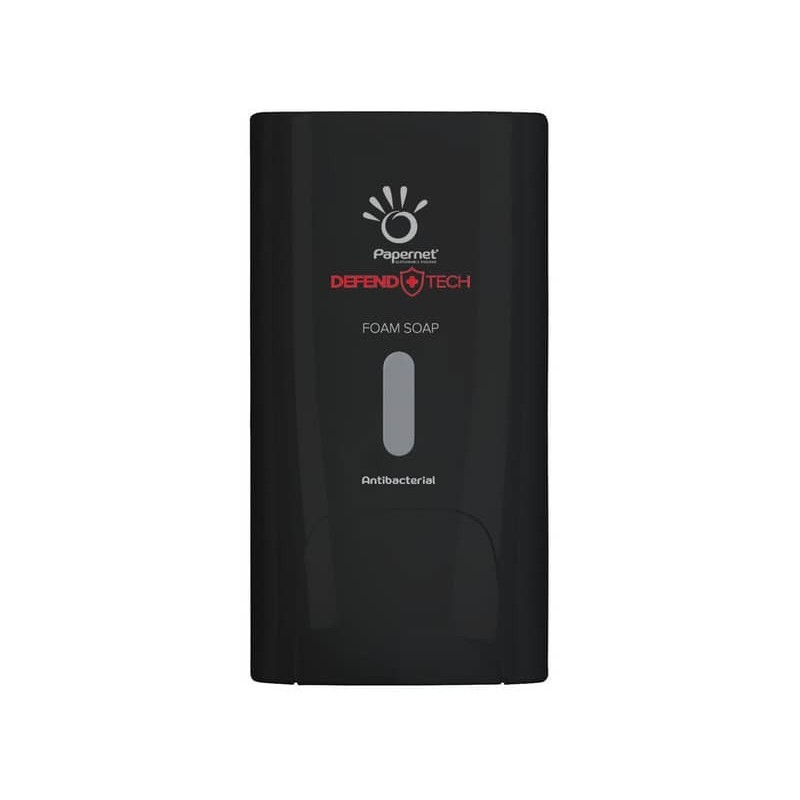 Dispenser antibatterico per sapone in schiuma Papernet Defend Tech nero 22 x 11,6 x 13,9 cm - capacità 0,5 L - 417206