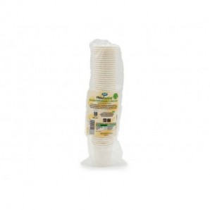 Bicchiere bianco in cartoncino PAP - 2,5gr - ø 62 mm - conf. 50 pz Fibraware 120 ml/80cc - 61718