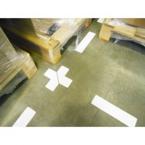 Sticker per pavimenti a L - 10x5 cm - Tarifold bianco conf. 10 pz - B197202