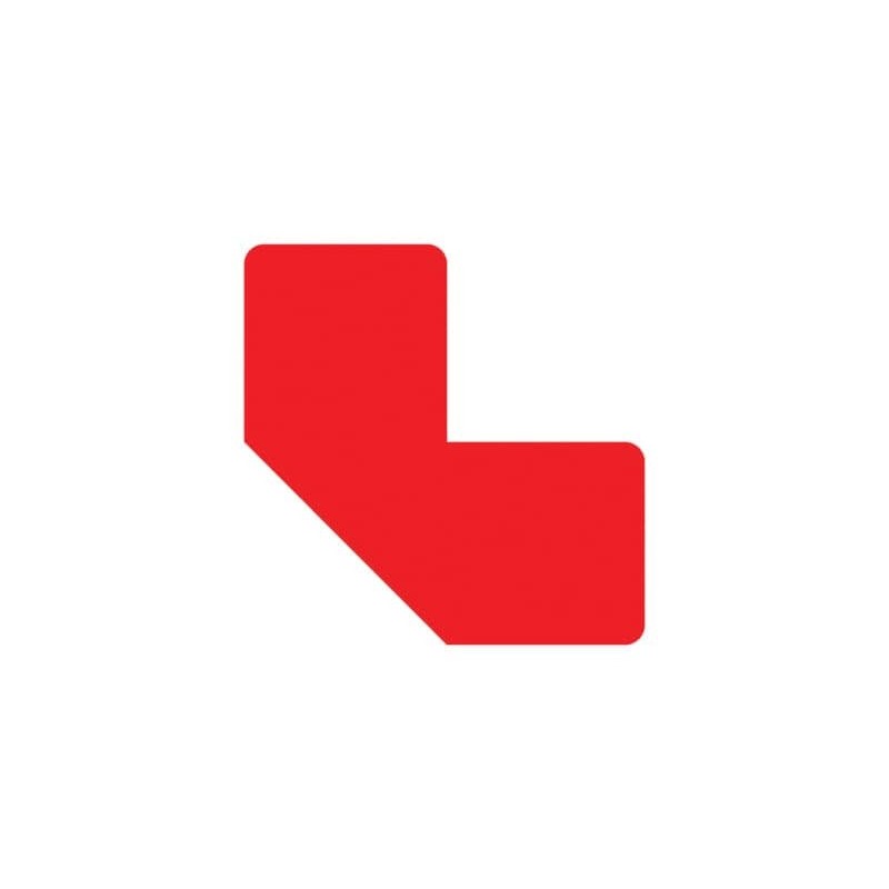Sticker per pavimenti a L - 10x5 cm - Tarifold rosso conf. 10 pz - B197203