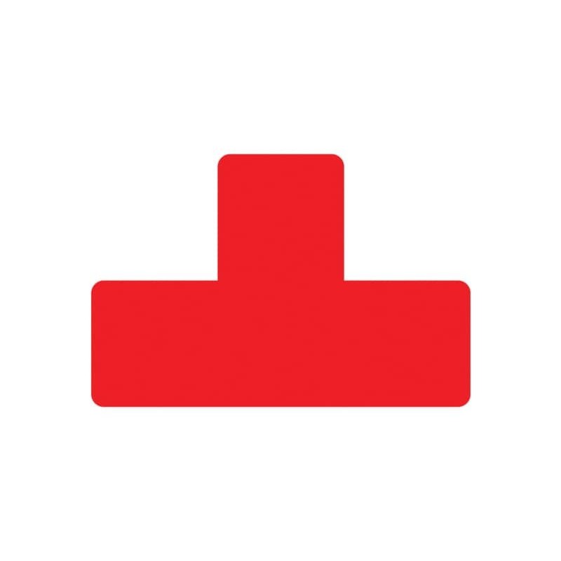 Sticker per pavimenti a T - 15x5 cm - Tarifold rosso conf. 10 pz - B197303