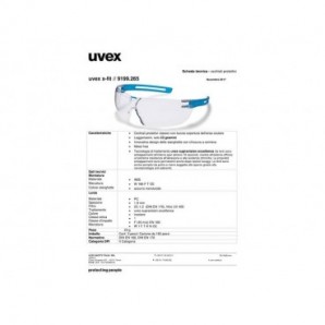 Occhiali protettivi a stanghetta x-fit metal free supravision excellence - lenti in PC trasparenti Uvex blu