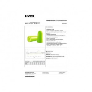 Tappi protettivi monouso x-fit per ambienti ad elevata rumorosità - Uvex lime - conf. 200 paia - 2112001