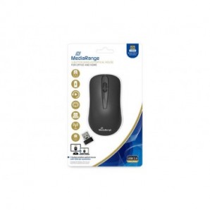 Mouse ottico 3 pulsanti wilreless USB 2.0 Media Range nero MROS209