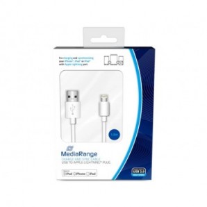 Cavo di ricarica e sincronizzazione USB 2.0 Lightning 1 mt Media Range bianco MRCS178