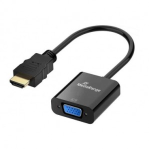 Convertitore da HDMI? a VGA - presa audio da 3,5 mm Media Range nero MRCS167