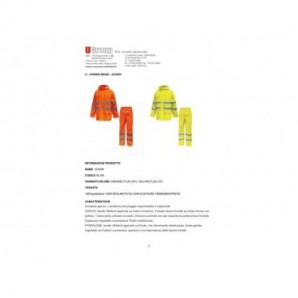 Completo giacca e pantalone antipioggia Cover Yellow Fluo U-Power taglia XL HL168YF-XL