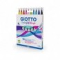Pennarello punta pennello morbida TURBO BRUSH - conf. 10 pezzi Giotto colori assortiti - F426800