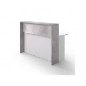 Reception lineare Welcome IN bianco/cemento LineKit 144x81xH.109 cm B1010NBI