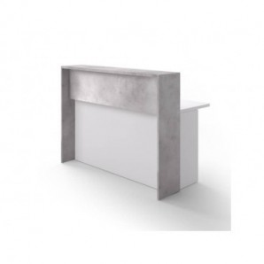 Reception lineare Welcome IN bianco/cemento LineKit 184x81xH.109 cm B1030NBI