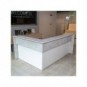 Reception angolare Welcome IN con scrivania da 80 cm bianco/cemento LineKit 263x163xH.109 cm - B1530NBI