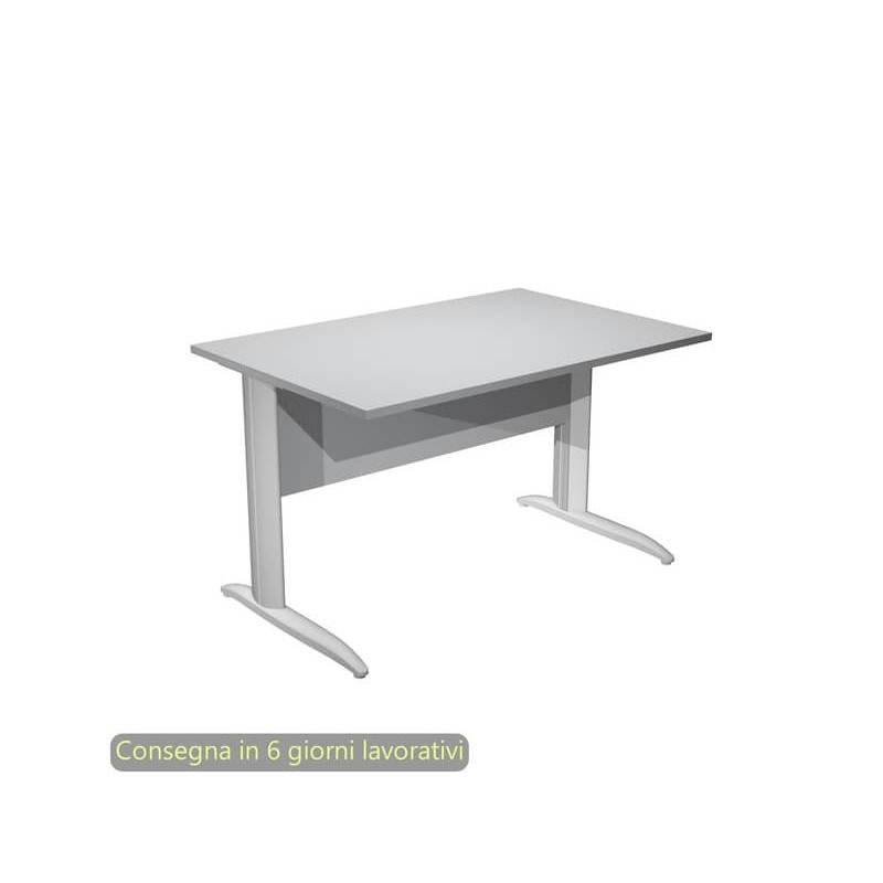 Scrivania piano grigio 120x80xH.72 cm gamba a L in metallo grigio alluminio linea Presto Artexport - 004K2/9/AA