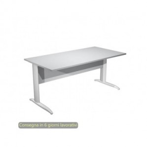 Scrivania piano grigio 140x80xH.72 cm gamba a L in metallo grigio alluminio linea Presto Artexport - 002K2/9/AA