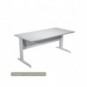 Scrivania piano grigio 160x80xH.72 cm gamba a L in metallo effetto cromato linea Presto Artexport - 003K2/9/AR