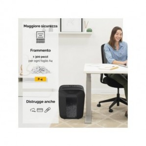 Distruggidocumenti uso personale LX50 - P-4 - 17 L - taglio a frammenti 4x37 mm Fellowes Powershred®nero - 4406001