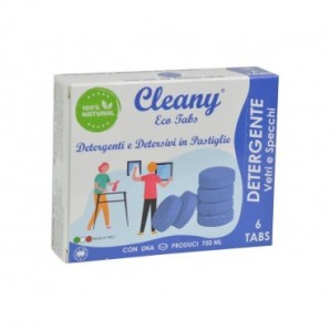 Detergente igienizzante vetri e specchi in pastiglie CLEANY Eco tabs brezza marina - conf. 6 pz - CLT200