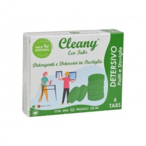 Detersivo igienizzante piatti in pastiglie CLEANY Eco tabs lime - conf. 6 pz - CLT500
