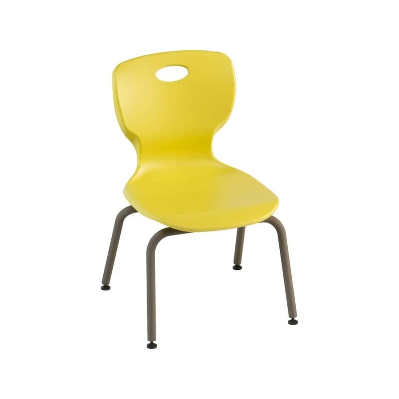 Sedia fissa monoscocca in PPL struttura 4 gambe in tubolare d'acciaio 41x41x43 cm Motris giallo - VEGACL43Y