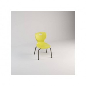 Sedia fissa monoscocca in PPL struttura 4 gambe in tubolare d'acciaio 41x41x43 cm Motris giallo - VEGACL43Y