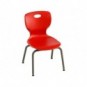 Sedia fissa monoscocca in PPL struttura 4 gambe in tubolare d'acciaio 41x41x46 cm Motris rosso - VEGACL46R