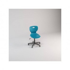 Sedia girevole in PPL altezza regolabille e base 5 razze su ruote 42,5x46x43/55 cm Motris blu - VEGAL4052B