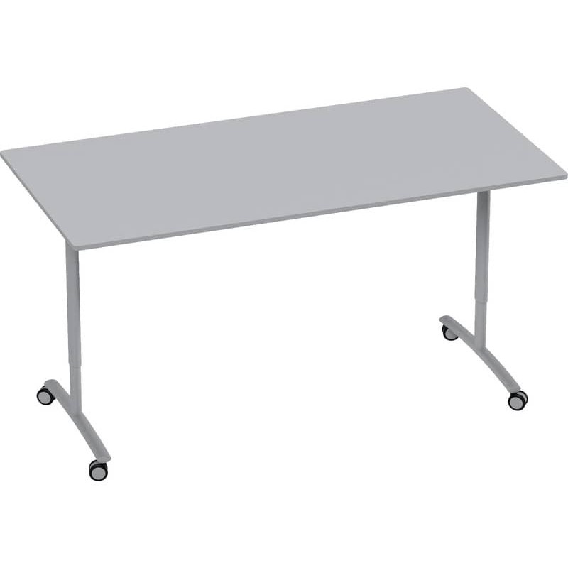 Tavolo elevabile con piano ribaltabile 25 mm su ruote 160x80 cm Motris grigio/bianco - GTT719616X8GRW