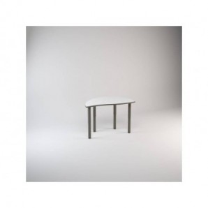 Tavolo elevabile Sirio piano sagomato semicerchio e bordo arrotondato 119,5x64 cm Motris grigio/bianco - SIRIO5276PUW