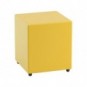 Pouf in similpelle cubico 40x40x46 cm Motris giallo PSRT40SPNI01
