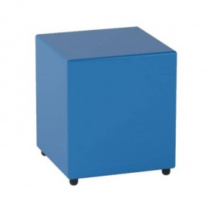 Pouf in similpelle cubico 40x40x46 cm Motris blu PSRT40SPNI02