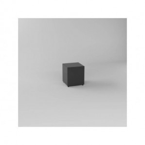 Pouf in similpelle cubico 40x40x46 cm Motris nero PSRT40SPNI04