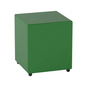 Pouf in similpelle cubico 40x40x46 cm Motris verde PSRT40SPNI05